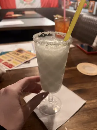A frozen daiquiri with a sugar rim
