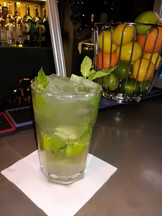 A mojito with fresh mint